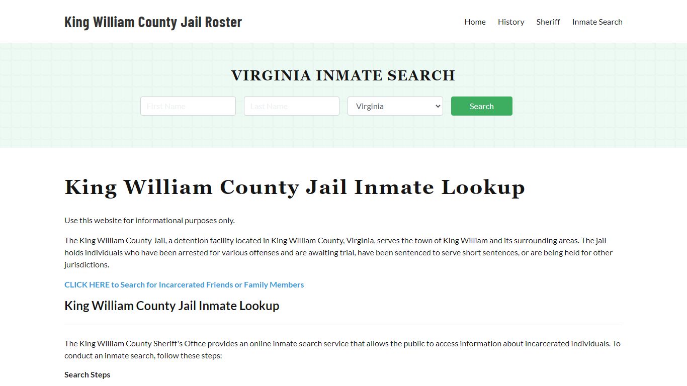 King William County Jail Roster Lookup, VA, Inmate Search