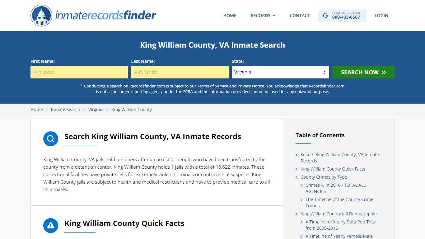 King William County, VA Inmate Lookup & Jail Records Online